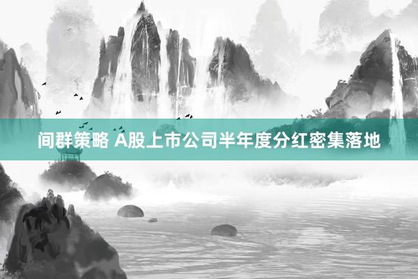 间群策略 A股上市公司半年度分红密集落地
