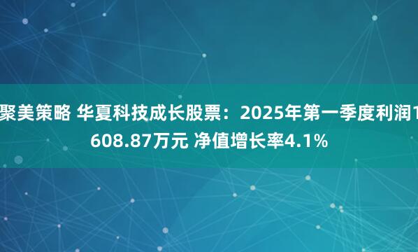 聚美策略 华夏科技成长股票：2025年第一季度利润1608.87万元 净值增长率4.1%