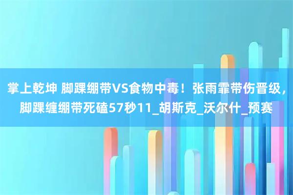 掌上乾坤 脚踝绷带VS食物中毒！张雨霏带伤晋级，脚踝缠绷带死磕57秒11_胡斯克_沃尔什_预赛